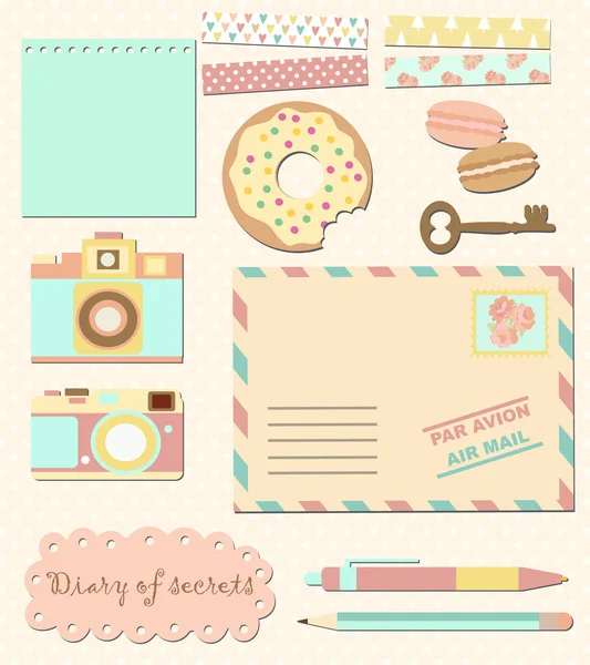 Conjunto de scrapbook — Vetor de Stock