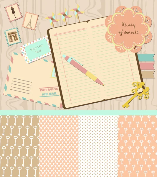 Conjunto de scrapbook — Vetor de Stock