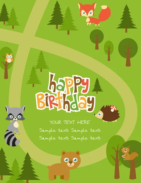 Tarjeta de cumpleaños feliz — Vector de stock