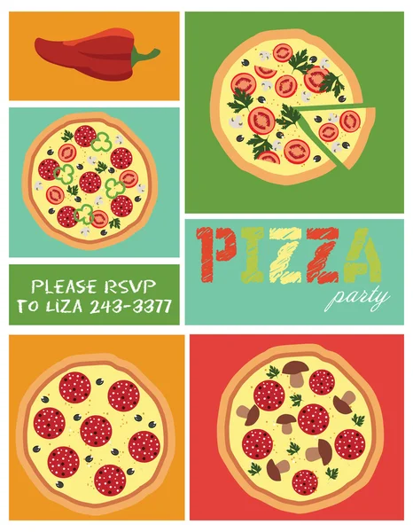 Fiesta de Pizza — Archivo Imágenes Vectoriales