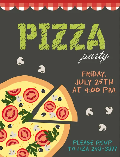 Fiesta de Pizza — Vector de stock