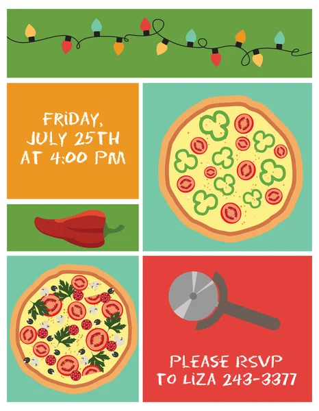 Pizza party — Stock Vector