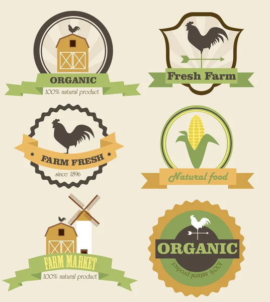 Farm labels — Stock Vector