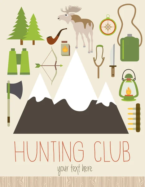 Hunting club icons — Stock Vector