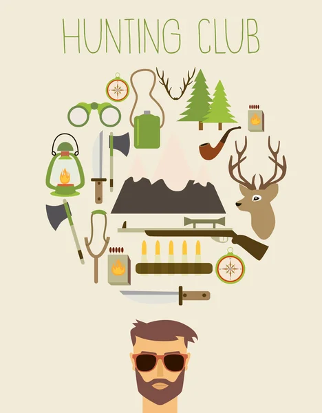 Hunting club icons — Stock Vector