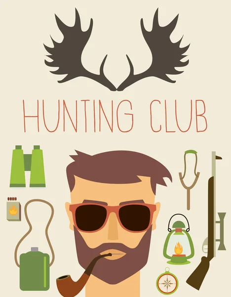 Hunting club ikoner — Stock vektor