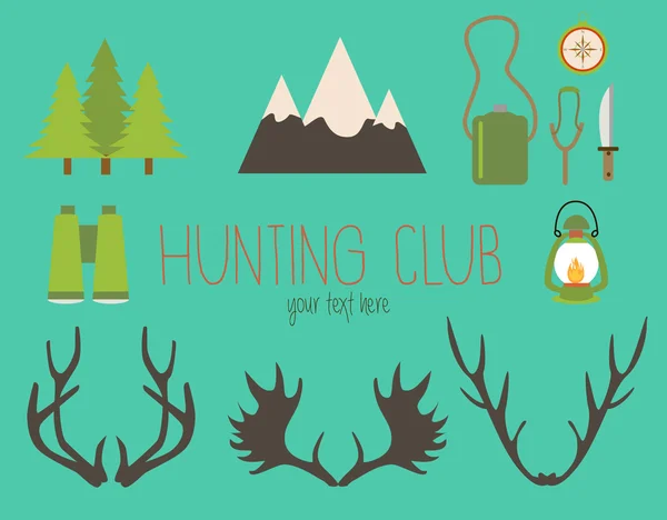 Hunting club ikoner — Stock vektor