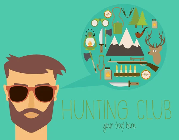 Hunting club ikoner — Stock vektor