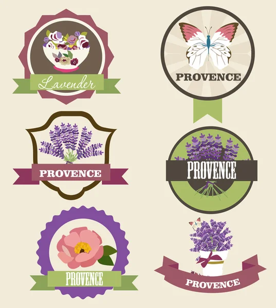 Provence etiket kümesi — Stok Vektör