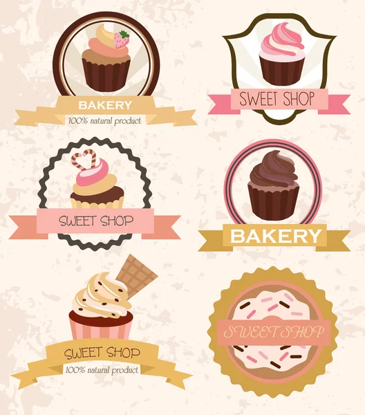 Cupcake etikett — Stock vektor