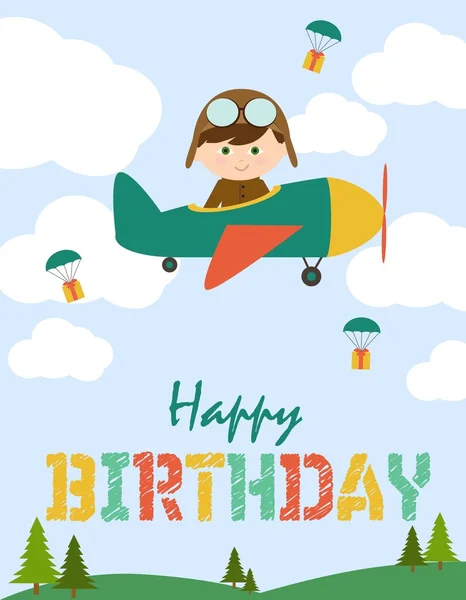 Tarjeta de cumpleaños feliz — Vector de stock