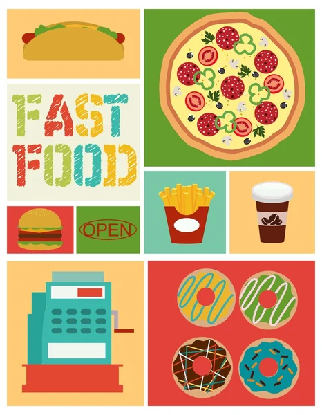 Fast food — Stock Vector