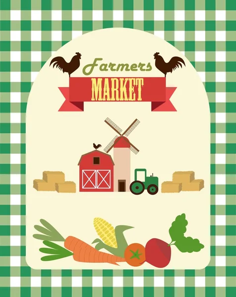 Mezőgazdasági termelő piaci meghívás — Stock Vector