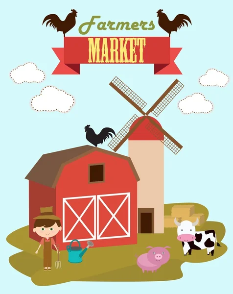 Farmer market invitation — Stock Vector