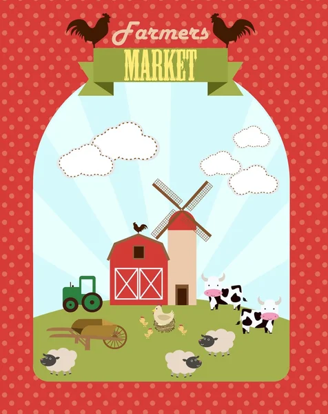 Farmer market invitation — Stock Vector