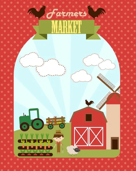 Farmer market invitation — Stock Vector