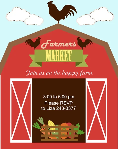 Farmer market invitation — Stock Vector