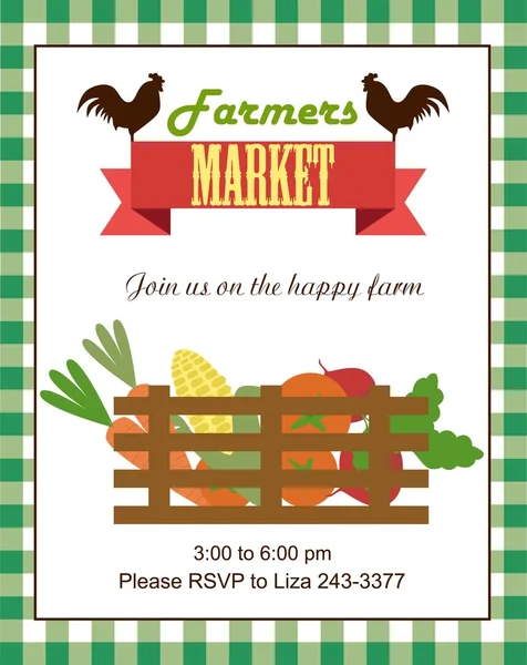 Farmer market invitation — Stock Vector