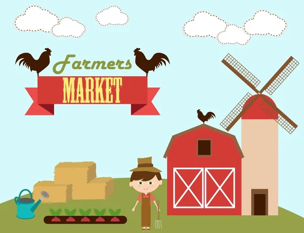 Farmer market invitation — Stock Vector