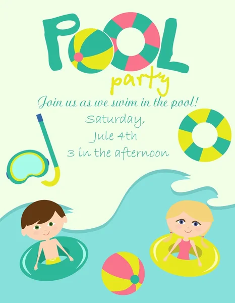 Pool party invitation — Stock Vector