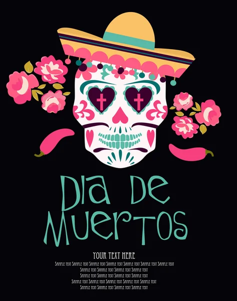 Mexico.Dia de muertos — Vetor de Stock