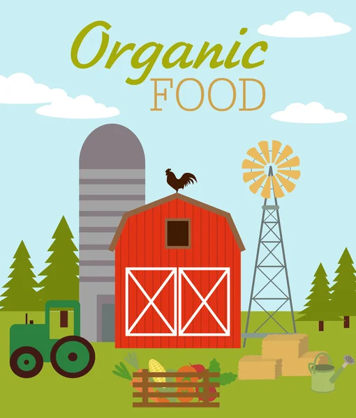 Organic food. American farm — Stock Vector