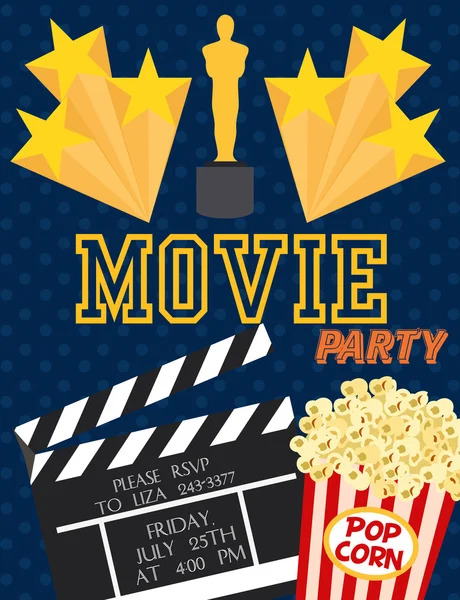 Movie party — Stock Vector
