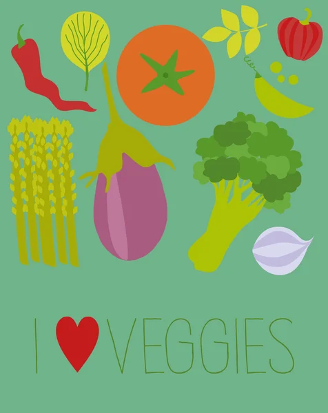 Végétarisme et alimentation saine — Image vectorielle