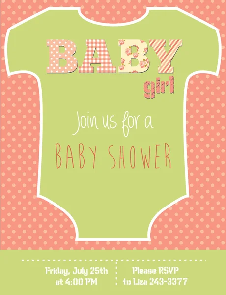 Baby shower kort — Stock vektor