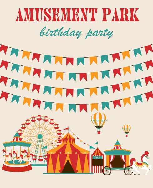 Amusement park party — Stockový vektor