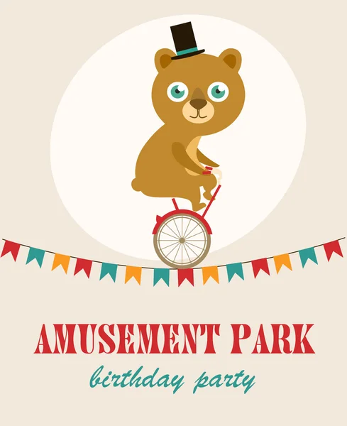 Amusement park party — Stok Vektör