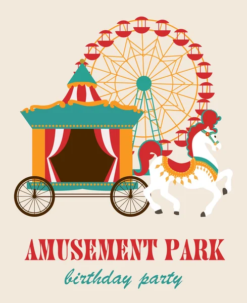 Amusement park party — Stock vektor