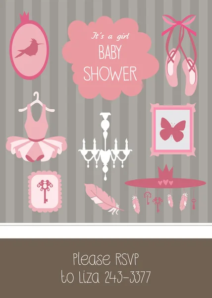 Baby douche kaart — Stockvector