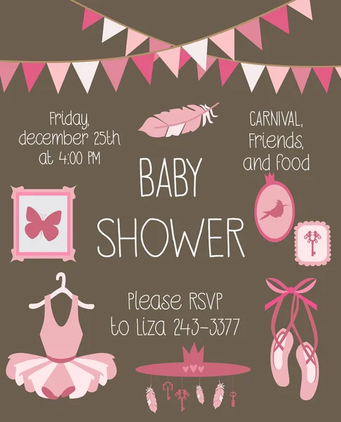 Baby shower kort — Stock vektor