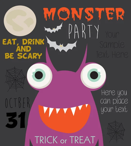 Carte d'invitation Halloween — Image vectorielle