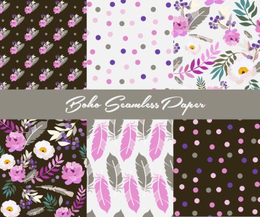 Boho etnik tarzı desen seti