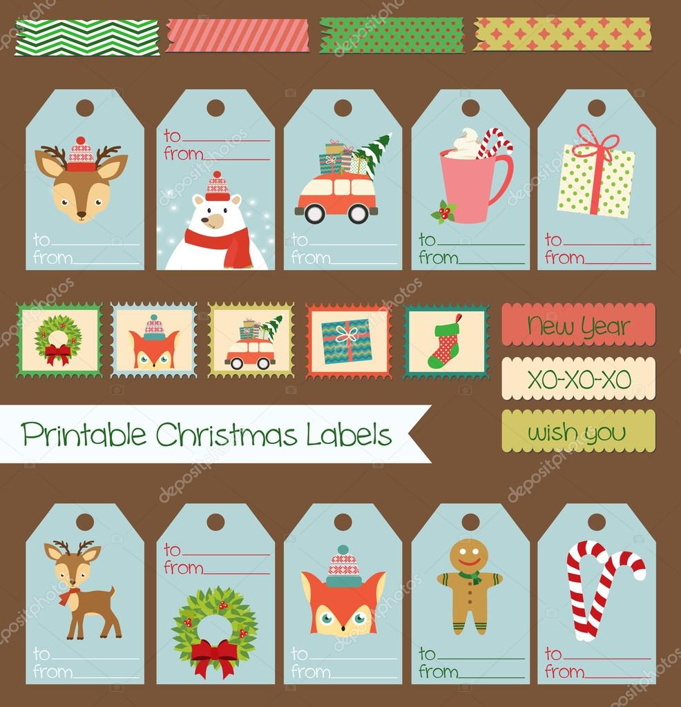 printable christmas labels set stock vector miobuono12 86934216