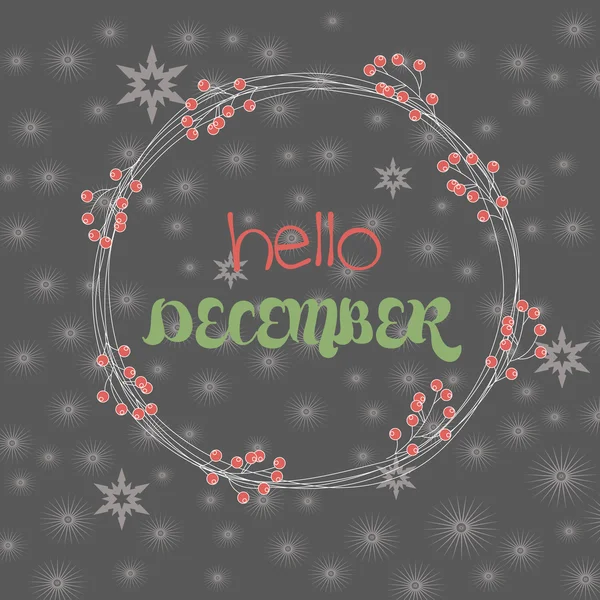 Hello december card — Stock Vector