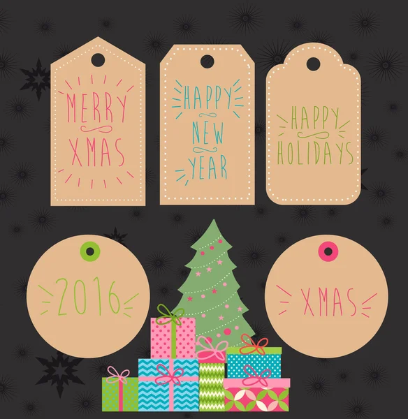 Christmas labels set — Stock Vector