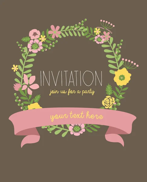 Tarjeta de invitación retro — Vector de stock