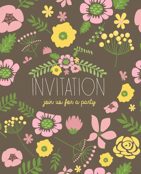 Tarjeta de invitación retro — Vector de stock