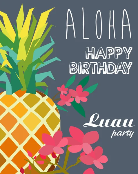 Fête de l'Aloha. Fête d'anniversaire — Image vectorielle