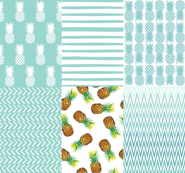 Set of pineapple pattern — Stock Vector