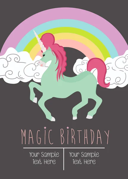 魔法の誕生日カード — ストックベクタ
