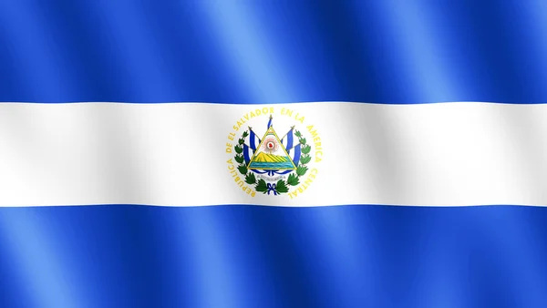 Bandera de El Salvador ondeando en el viento — Foto de Stock