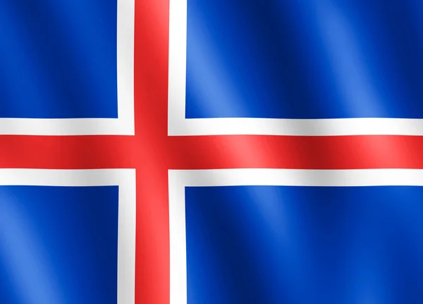 Σημαία της Ισλανδίας κουνώντας στον αέρα — Φωτογραφία Αρχείου