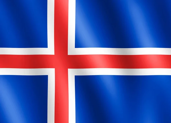 Bandera de iceland ondeando en el viento — Foto de Stock