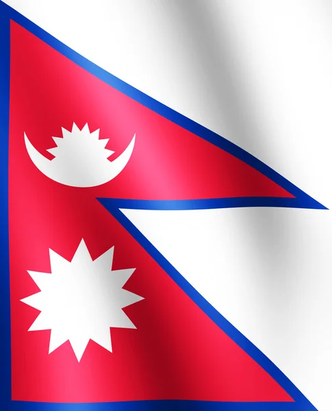尼泊尔在风中挥舞的旗帜 — 图库照片