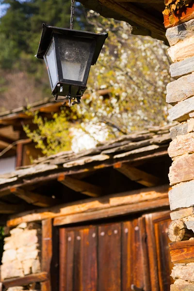 Exterior lantern light fitting on a rural house — Stock Photo, Image