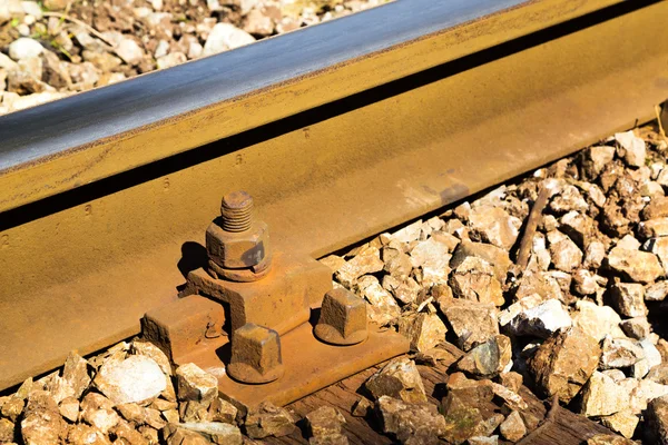Close up detail of a rail track — Stock Photo, Image